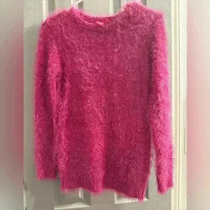 Girls purple fuzzy sweater with sequins by J Khaki beautiful & so soft size Med